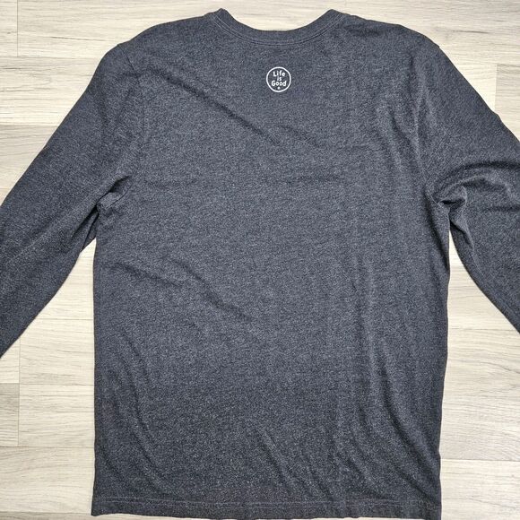 Life Is Good Mens Gray Crusher Tee Longsleeve Keep It Wild Mountain Man Size... - Picture 9 of 9